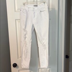 Judy Blue White Skinny Distressed Jeans